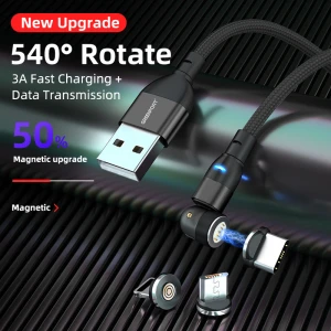 Magnetic USB Fast Charging Cable USB Type C Magnetic Charger Data Cable Micro USB Mobile Phone Charger Cord  Android Samsung iOS