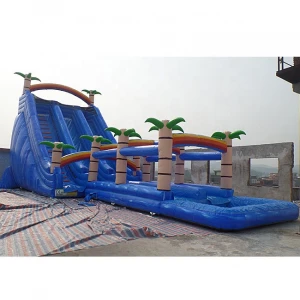 Manufacturer magic large  blue crush running bouncy games inflatable water slide