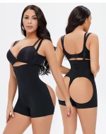 Manufacturer Price Fat Women Peach Hip Body Suit Front Zipper Black Fajas Colombianas Shapewear Womens Shapers