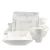 Marble style 16pcs porcelain dinner set ceramic dinnerware square plates bakeware dinner sets