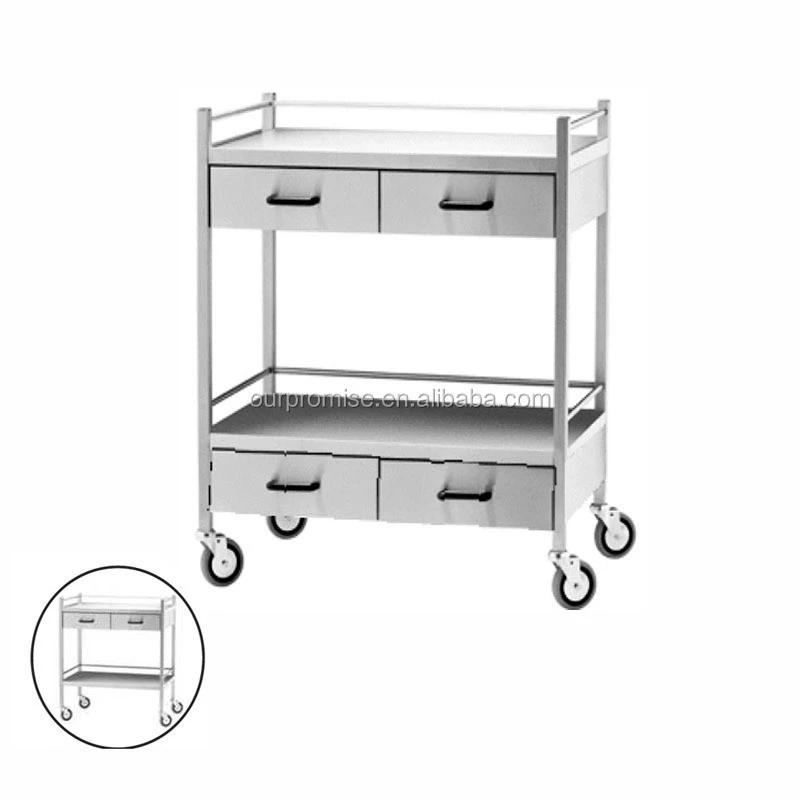 MEDICINE TROLLEY  factory direct price stainless steel hospital trolley  laundry product stainless steel hospital trolley