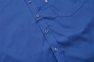 Mens Solid Blue Long Sleeve Office Uniform Shirts