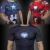 Import Mens sports fitness clothing Black-Panther Captain-America Spider-Man short-sleeved T-shirt gym tights cycling clothing from China