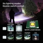 Mini rechargeable flashlight 30000 lumens handheld led searchlight safety flashlight