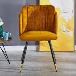 Modern home furniture dining room chair and table sets metal gold leg velvet fabric elegant
