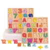 Montessori Wooden Alphabet Number Board Puzzle Baby Educational Learning Children Toy