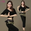 Multi-color modal adult 2 piece belly dance wear top and pant