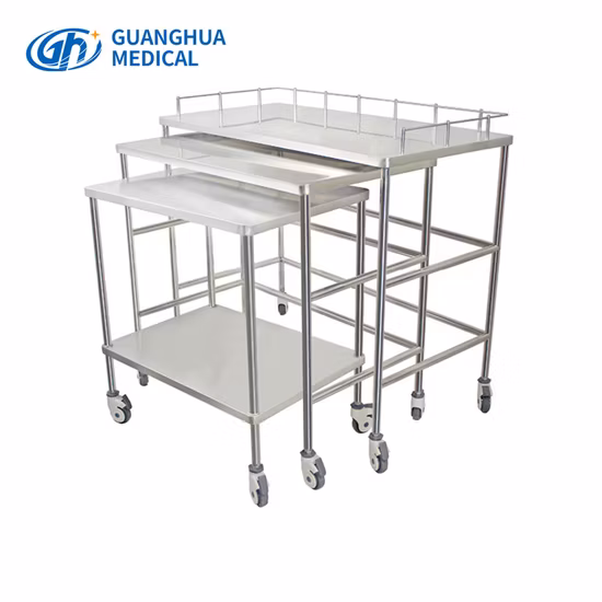 Multi Functional Stainless Steel Hand Pushed Instrument Trolley