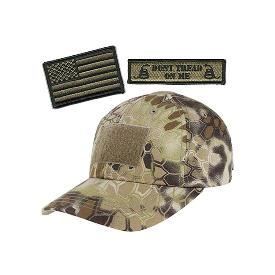 Multicam Pats with 2 PCS Military Patches Tactical Embroidered Hat