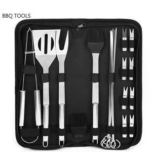 multifunction portable outdoor barbecue fork knife kit set 20pcs bbq grill tool