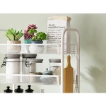 Multifunctional Trolley Shelf Living Room bedroom Metal 4-Tier Movable Folding Trolley Home Storage Kitchen Rack  With Wheel