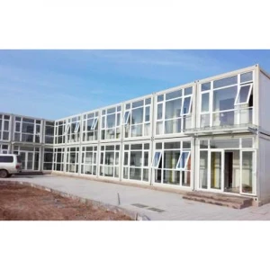 Multistorey Luxury Easy To Assemble Flat Pack Container House With Glass Curtain Wall As Site Office