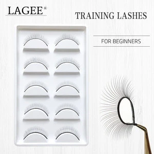 NAGARAKU 5 Pairs/Set False Eyelashes Handmade Training Lashes For Beginners Eyelash Extensions Beauty Salon Student Practice