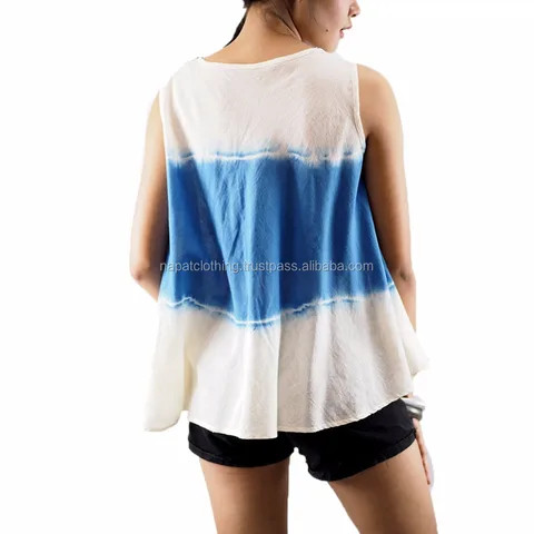 NAPAT Woman Casual Top Tie Dye Style O-Neck Summer Casual Woman Shirt