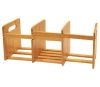 Natural Bamboo Desk Organizer with Extendable Storage for Office and Home