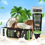 Natural fluoride-free whitening and activated organic black coconut charcoal adult toothpaste