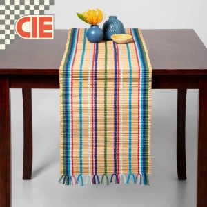Natural Grass Bamboo Straw Fiber with Cotton Table Runner