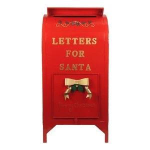 New Arrival Christmas Metal Red Santa Decorative Mailbox