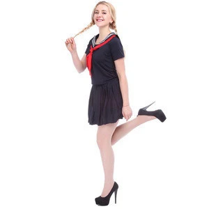 New arrival sailor style korean school girls uniform shirt and pleated skirt pictures Wholesale school uniform design for girls