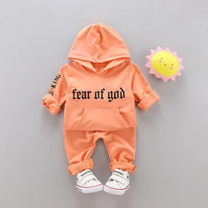 New arrival spring and autumn soft and comfortable kids casual hoodie baby girls hooded clothing set