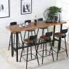 new design fashionable long high industrial vintage wood slab bar table