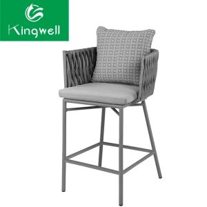 new design high stool bar chair with rope waving for outdoor furniture