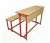 Import New design hot Sale School Two Seater Wood Desk and Chair Attached for Student from China