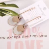 New Design U-Shaped Exaggerated Style Geometric Earrings Stainless Steel Rose Gold Plated Round Shell Pendant Earring Jewelry for Women