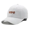 New design white match green cap with eyelets baseball cap embroidery logo front and side hat for men sports cap