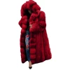 New Faux Fur Fox Fur Hooded Coat Women High Quality Genuine jacket Thick Jackets 130cm Long Winter Warm Overcoats