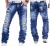 Import New Foreign Trade Mens Jean Washed And Ground White Trousers Mid Waist Trend Pants Men Casual Jeans from China