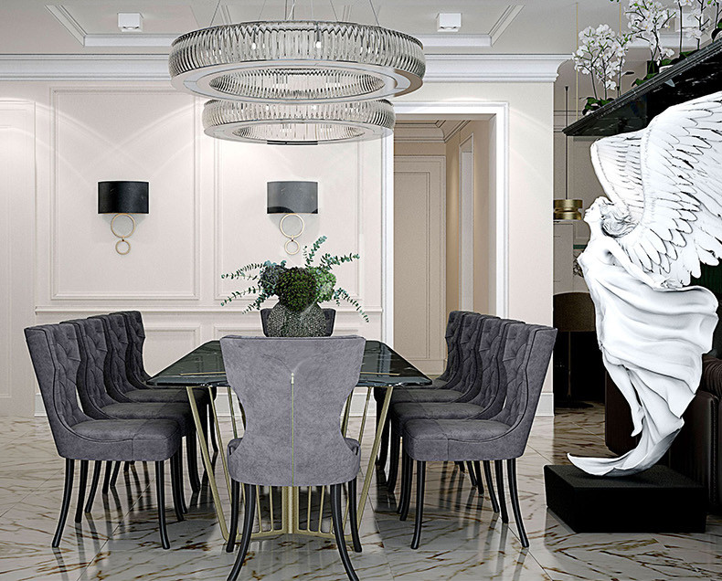 Buy New Household Marble Top Stainless Steel Frame Rectangular Dining