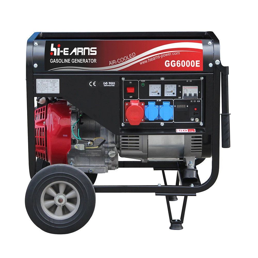 New model 5KW / 6KVA air cooled three phase gasoline generator with hour meter price