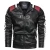 Import New motorcycle PU jacket bomber stand collar men&#x27;s leather splicing color men&#x27;s thickened coat from China