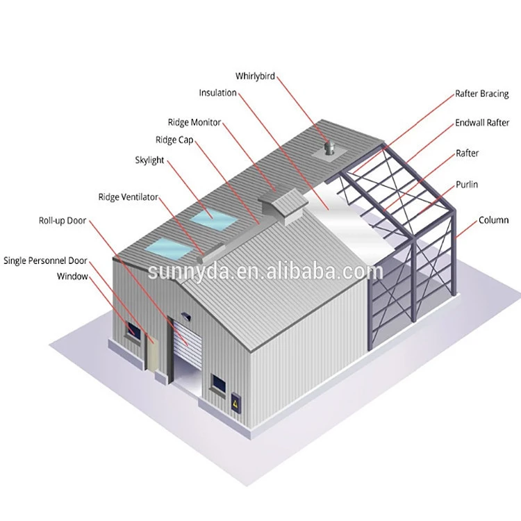 New Style Factory steel structure drawing for warehouse  workshop and construction shed galvanized steel