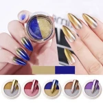 Newest Dual -color Soild nail mirror powder  Paste titanium powder Mirror Titanium Powder