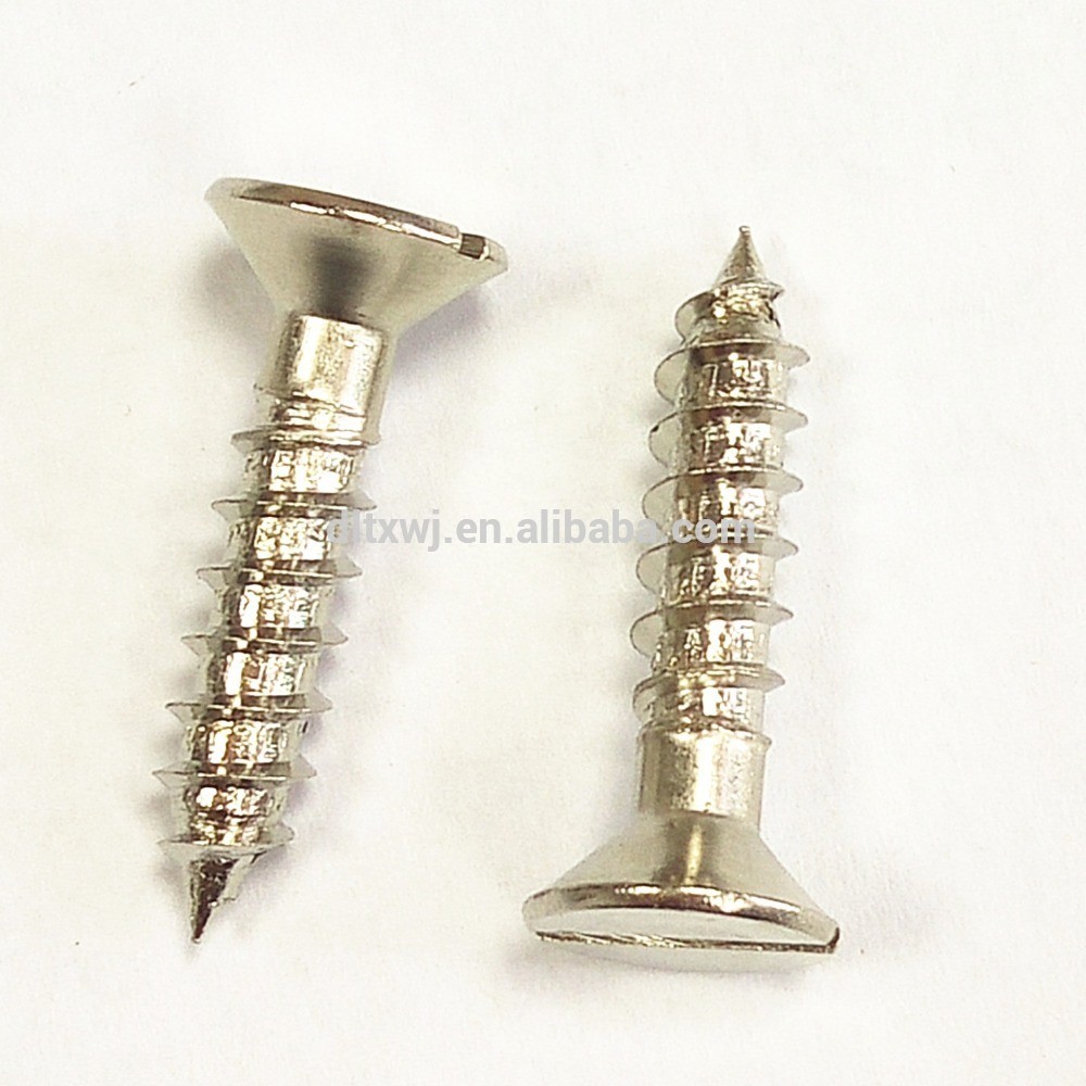 Nickel Plated Slotted Flat Head Self Tapping Screws