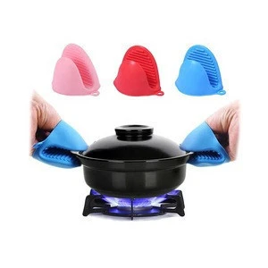 Non Slip Anti-Scald Finger Tips Protector Silicone Oven Pinch Mitts, Heat Resistant Pot Handle Holder Gloves for Kitchen Cooking