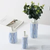 Nordic style unique design restaurant home used blue line Chinese porcelain tabletop vases home decor ceramic flower vase