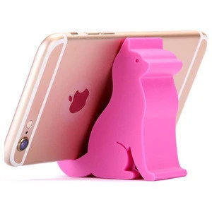 Novelty Cute Animal Cat Shape Lazy Man Cell Phone Stand Promotion Silicone Mobile Phone Holder