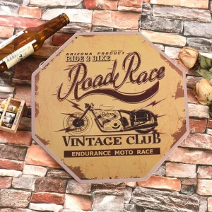 Octagonal Wall Decoration Retro Vintage Funny Bar Tin sign For Garage Yard Pub  Warning Metal Signs