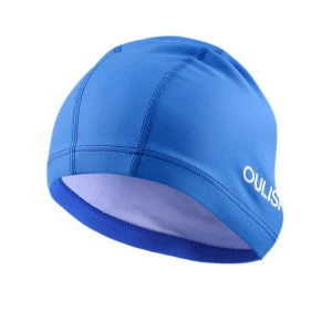 OEM Acceptable PU coated durable lycra novelty swimming cap with logo