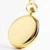 OEM Engraved Gold tone Steel Vintage Antique Style Pocket Watch On Chain