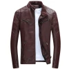 Oem Factory Direclty Pu Leather Jacket Men With Stand-Up Collar