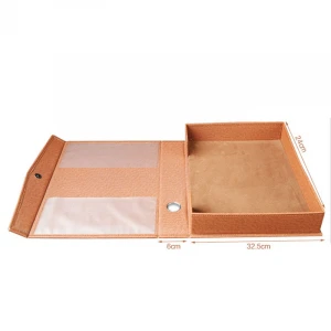Office Stationery Filing Products A4 Leather File Folder Box