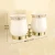 Import organizer toothbrush holder with cup ceramic Crystal bathroom HK-32 Gold Double Tumbler Holders Toothbrush Cup Holder from China