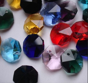ornamental color crystal glass octagon beads for decoration