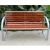 Import Outdoor furniture eco-friendly solid wood bench garden wood and steel sitting bench with backrest outside street patio benches from China