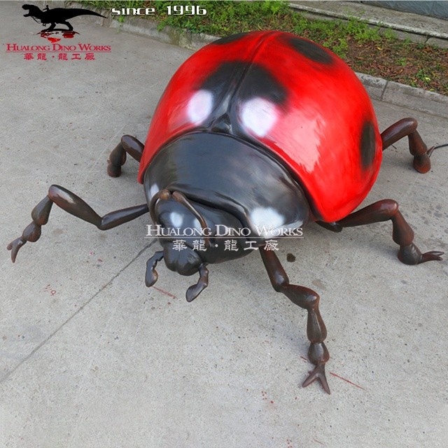 Outdoor Theme Park Ladybirds Models Animatronic Insects