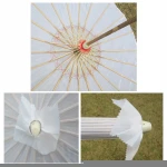 Party wedding decoration diameter 60cm white paper parasols bridal umbrella